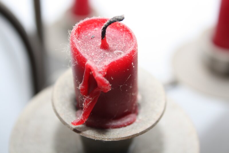 burnt red candle