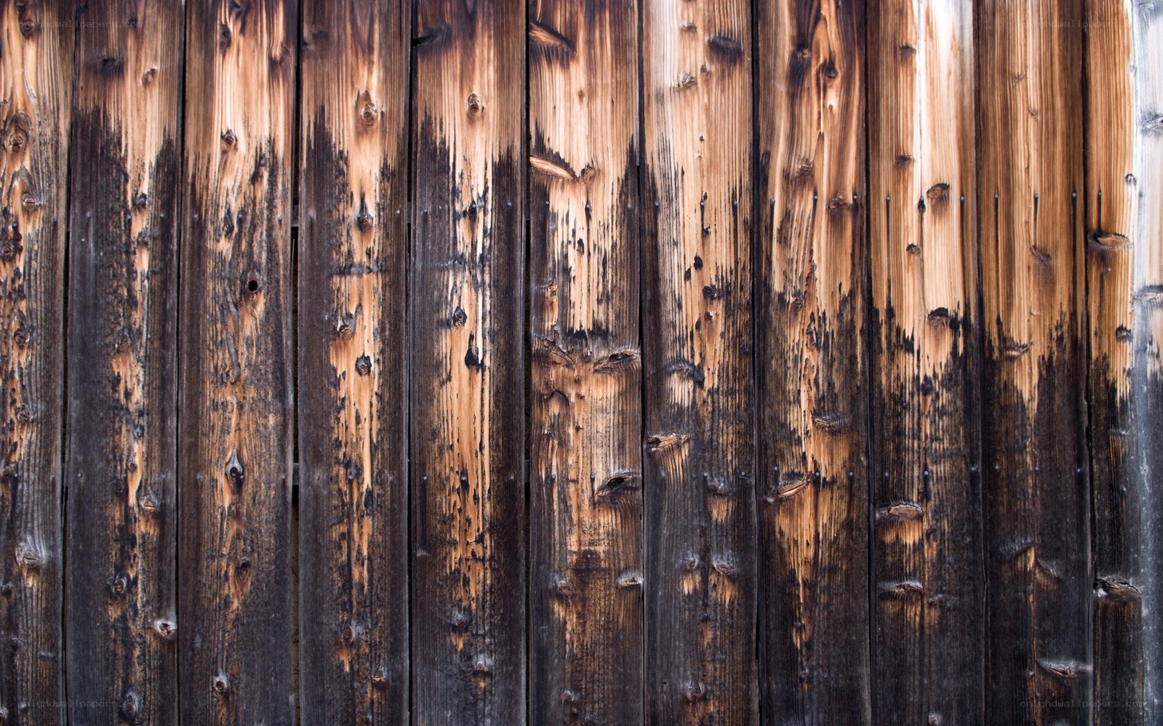 burnt wooden planks