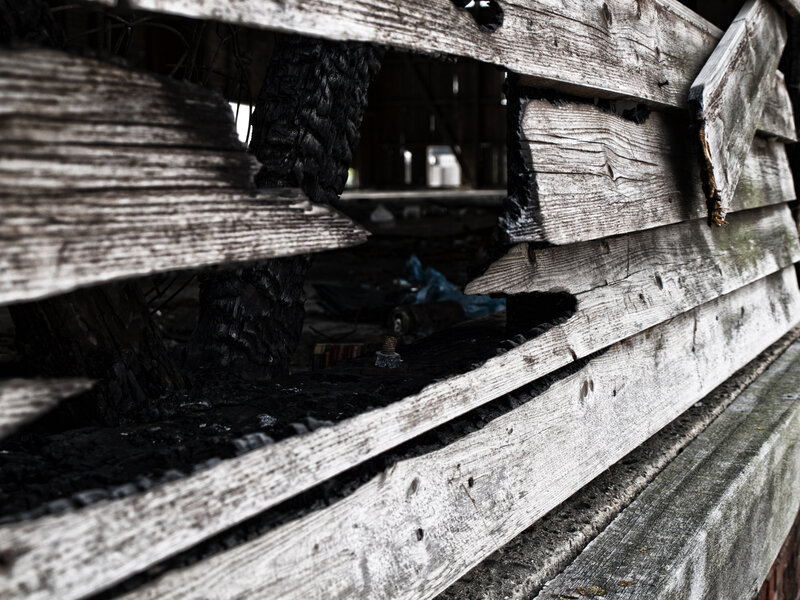 Burnt Wooden Structure