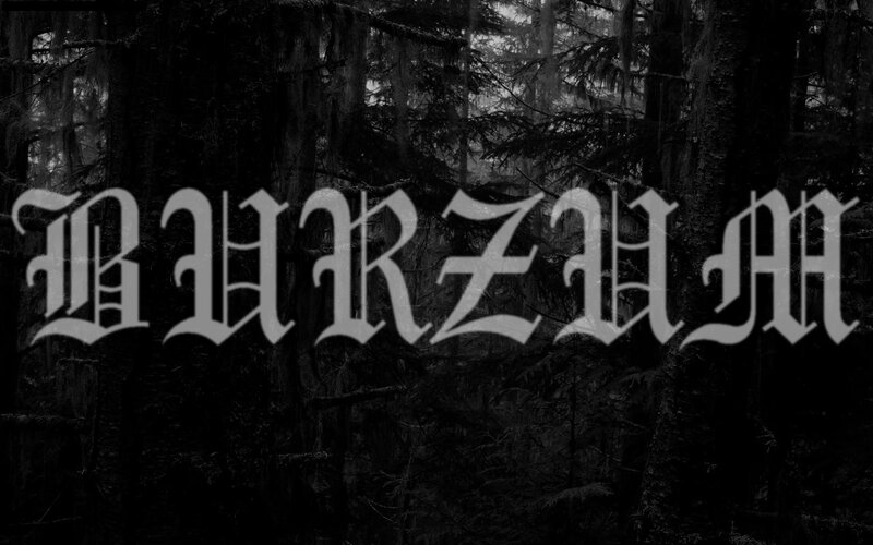 Burzum logo in forest