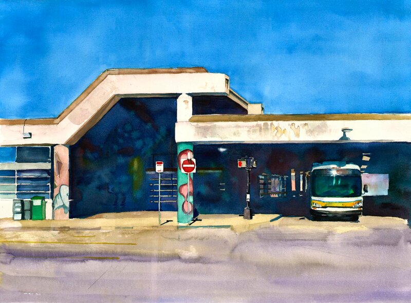 Bus at a Station