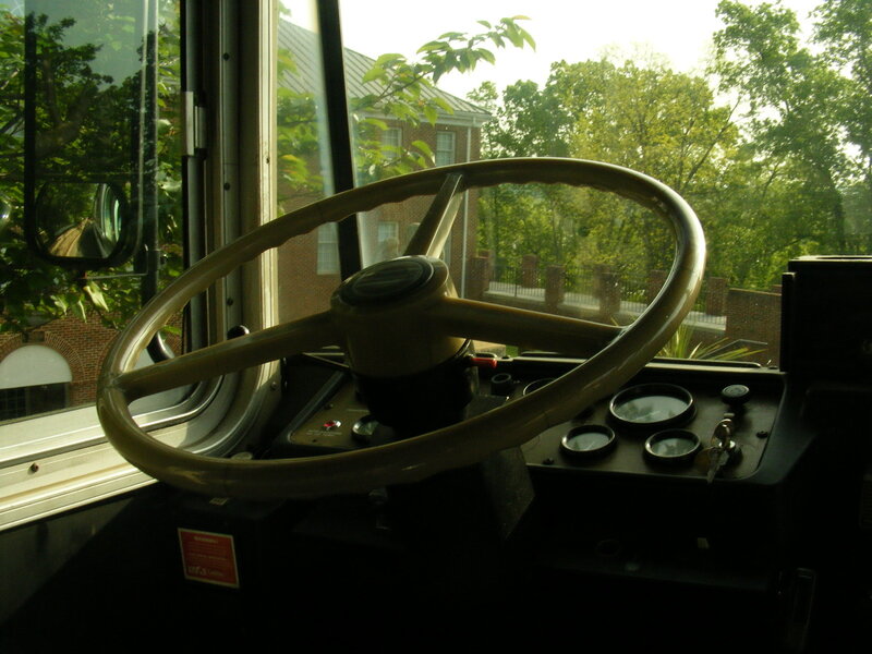bus driver's cockpit view