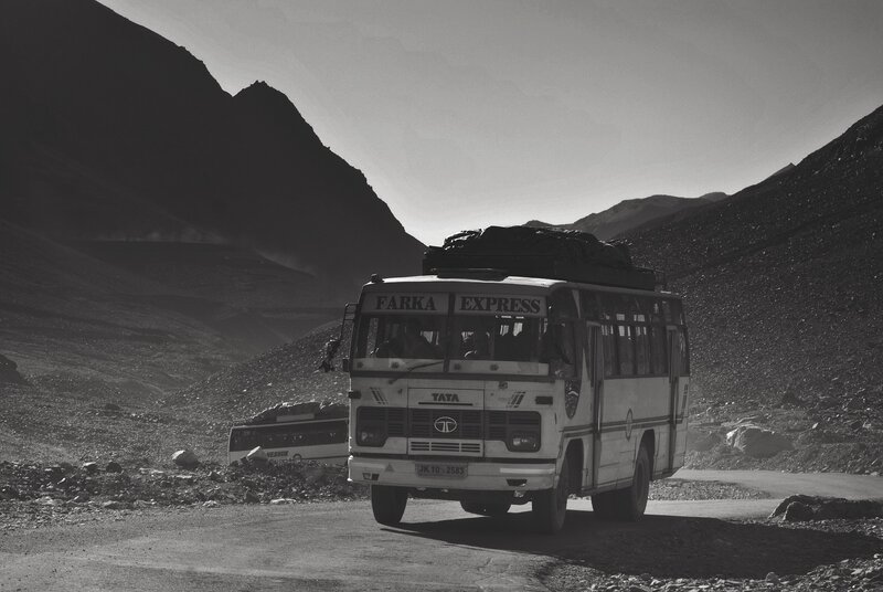 Bus on Mountain Road