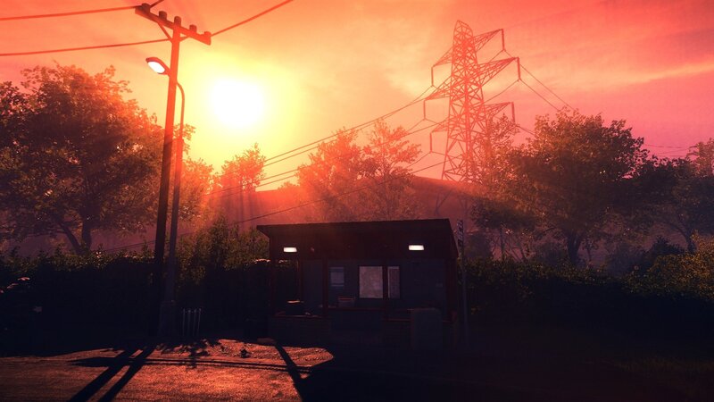 Bus Stop at Sunset