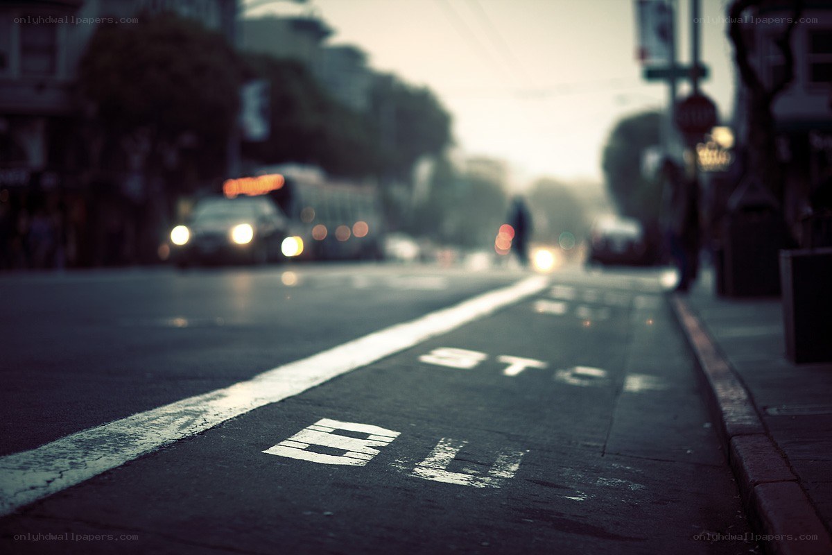 bus stop on city street