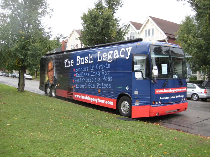 Bus with political message