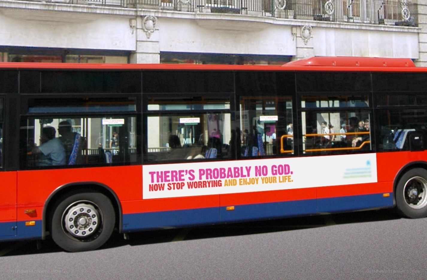 Bus with religious ad