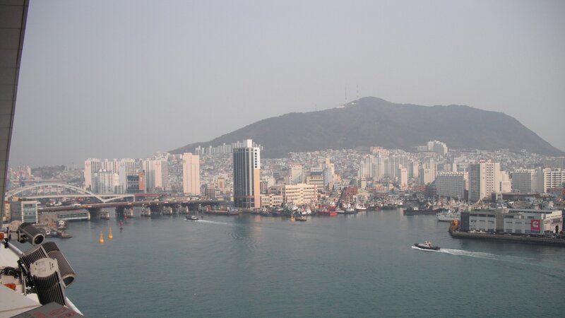 Busan harbor and cityscape