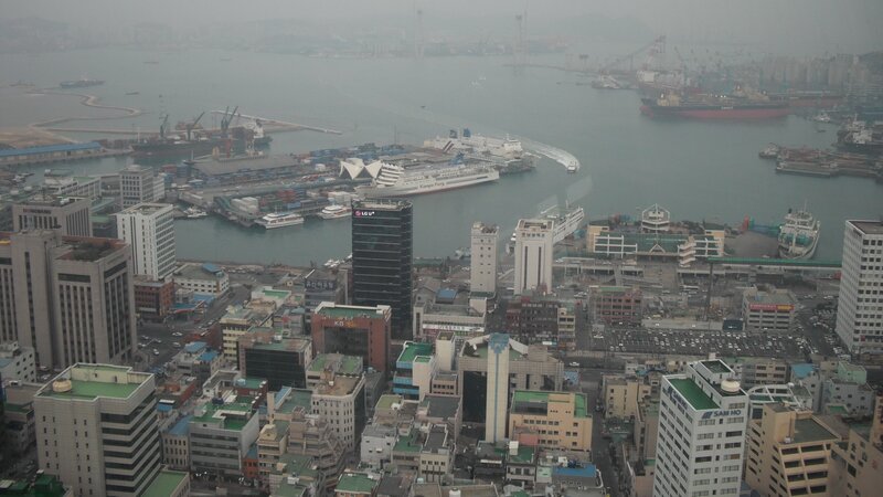 Busan port cityscape