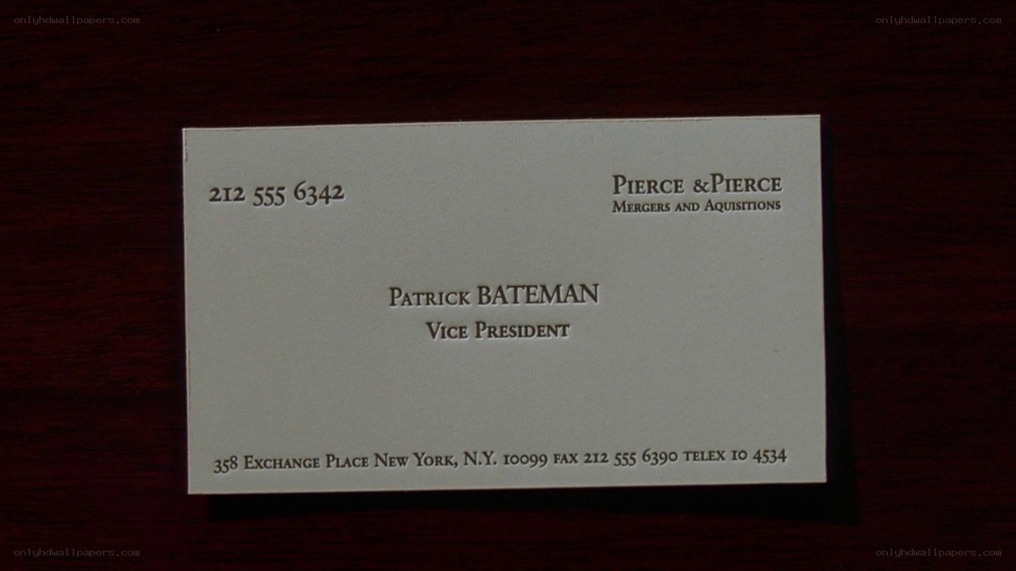 business card for patrick bateman