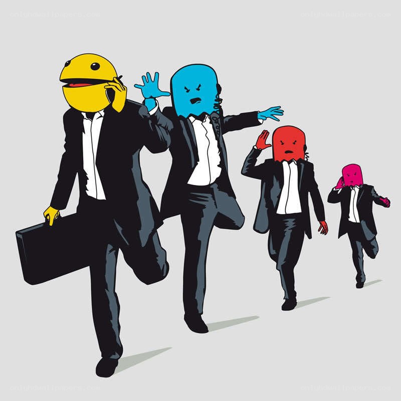 business characters running