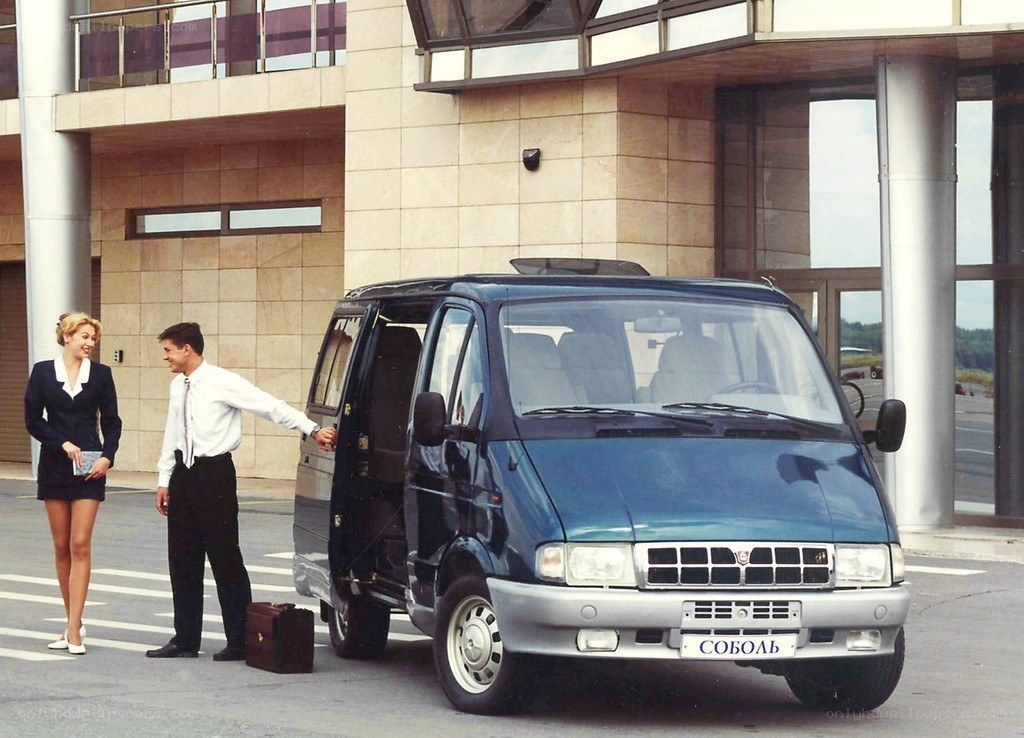Business couple with van