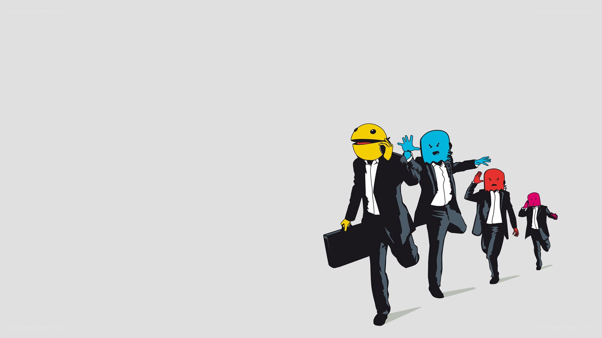 business people with character heads