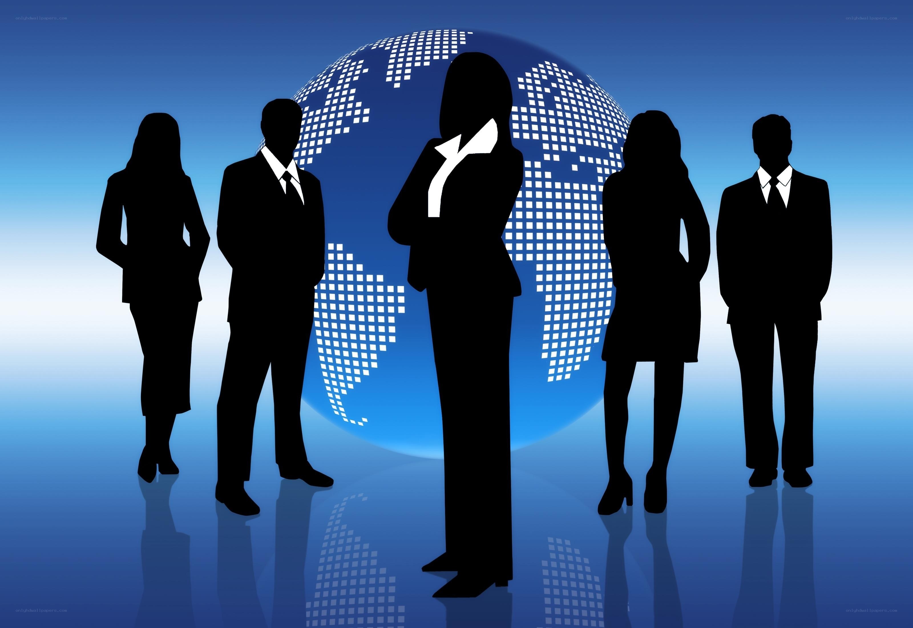 business people with globe background
