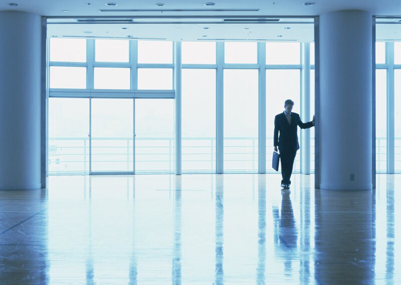 Businessman in empty office