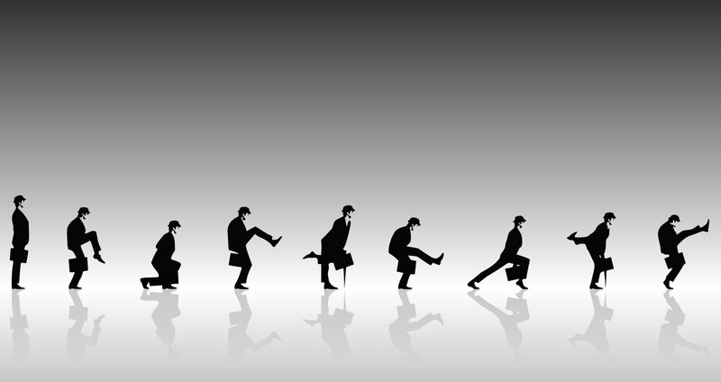 businessman kicking sequence