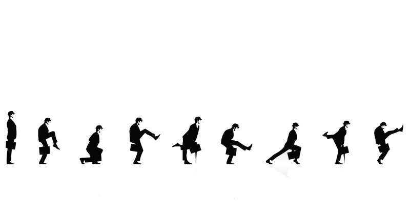 businessman kicking sequence