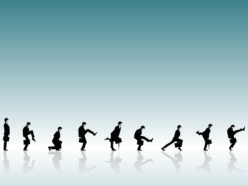 businessman kicking sequence