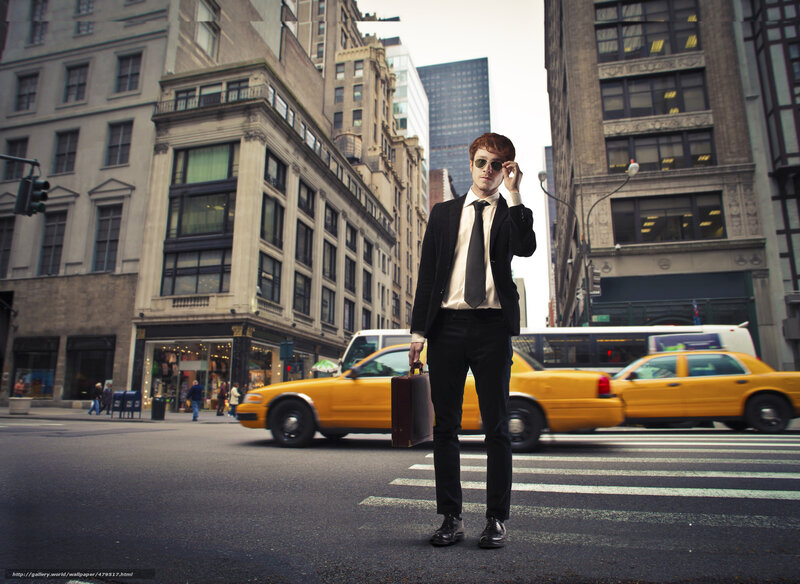 Businessman on city street