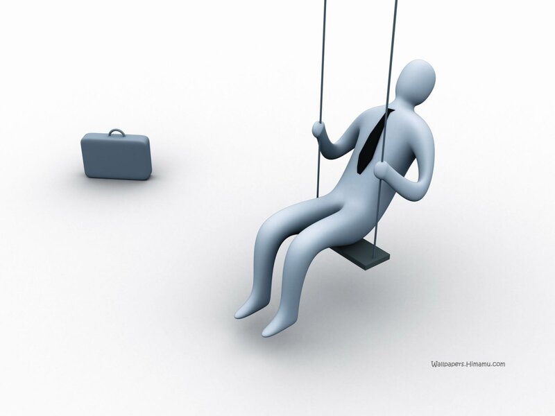 Businessman on Swing