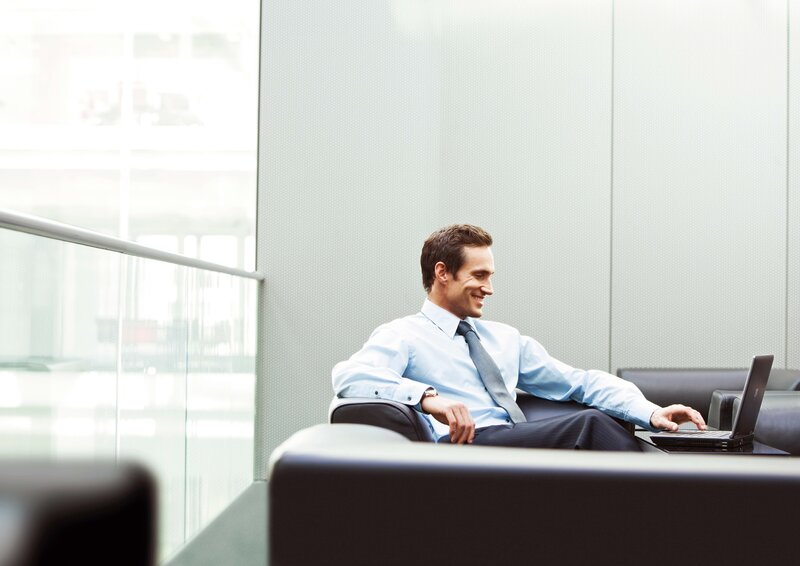 Businessman using laptop