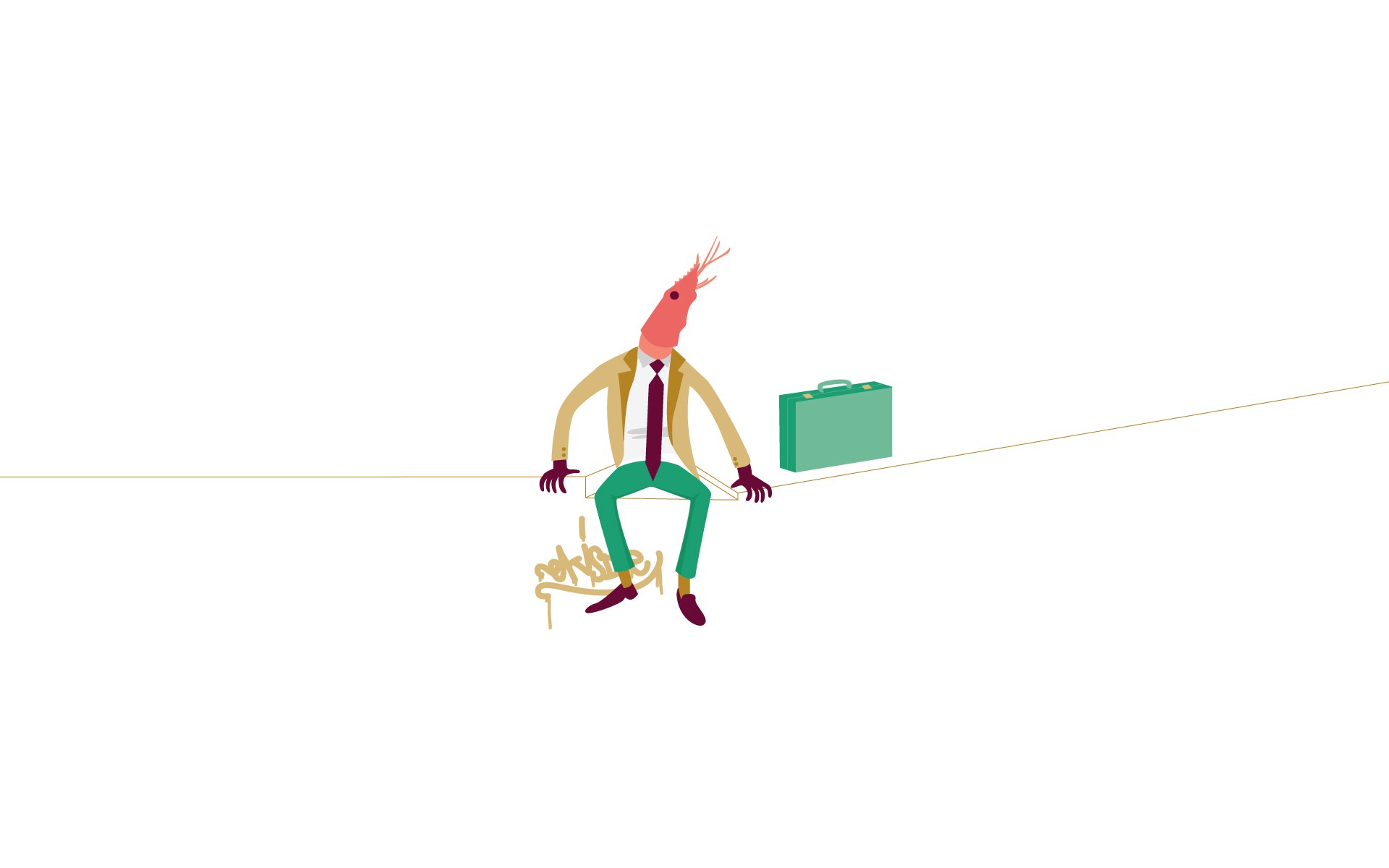 businessman with shrimp head