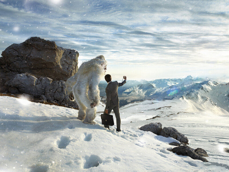 Businessman with Yeti