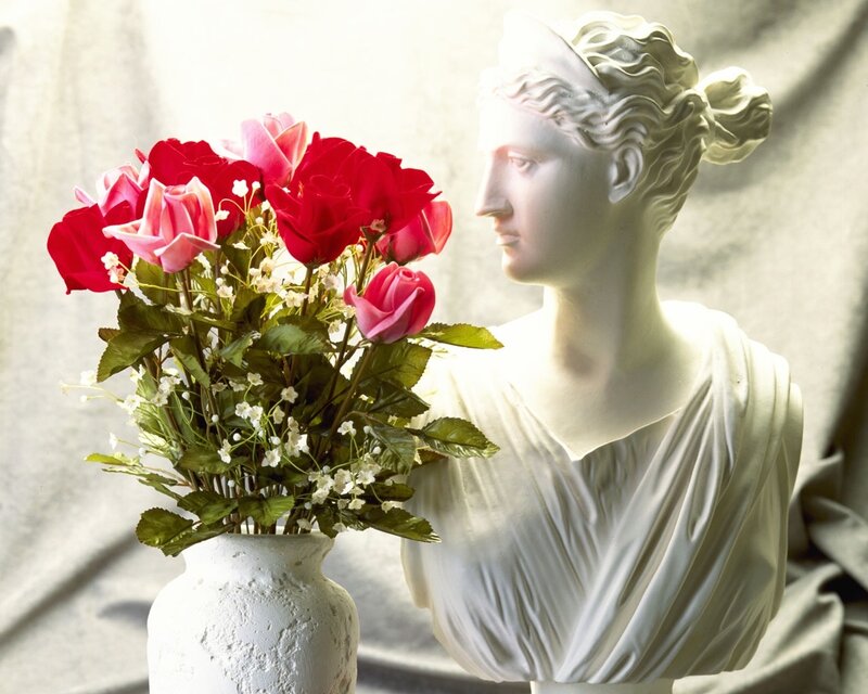 Bust with roses
