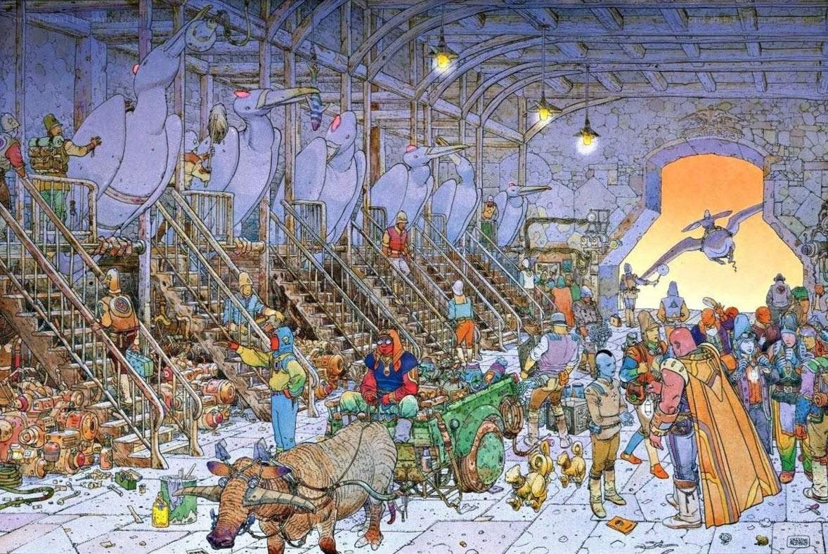 bustling alien marketplace
