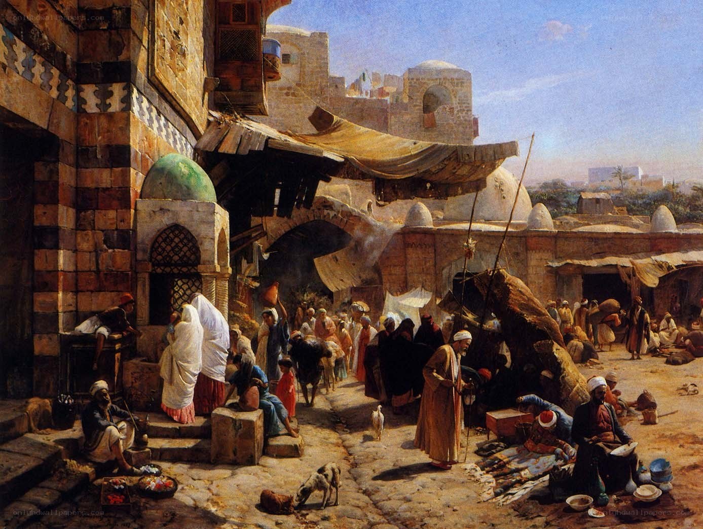 Bustling Middle Eastern Market