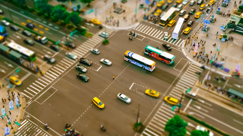 Busy City Intersection