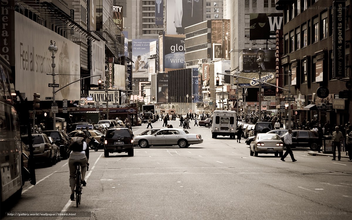 busy city street with pedestrians