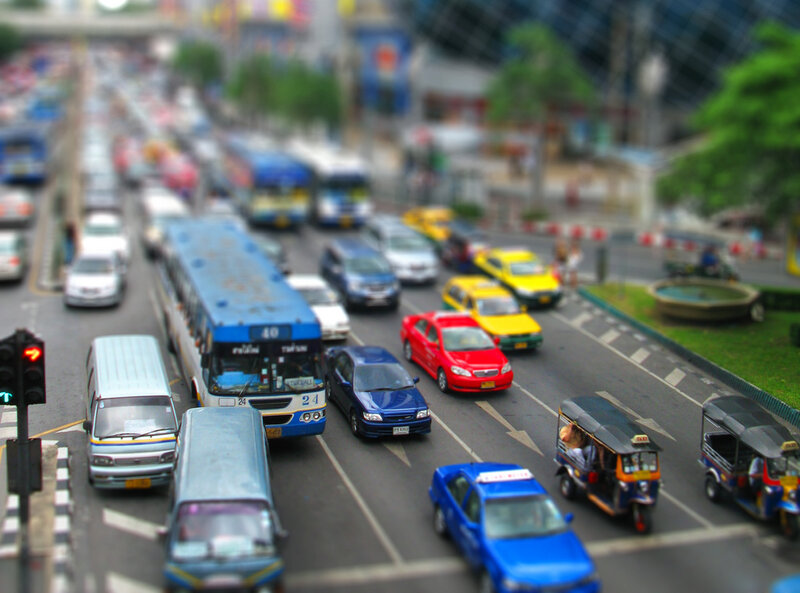 busy city traffic scene