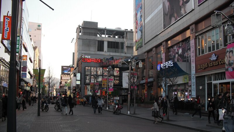 busy street in a korean city