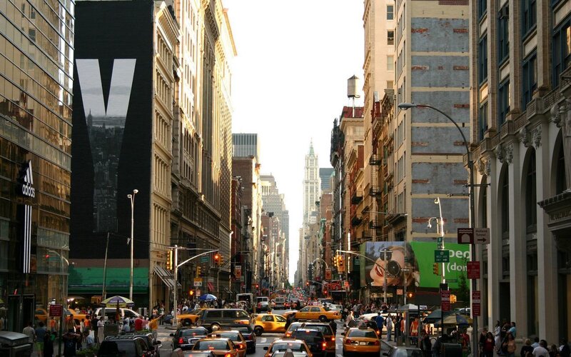 Busy street in New York City