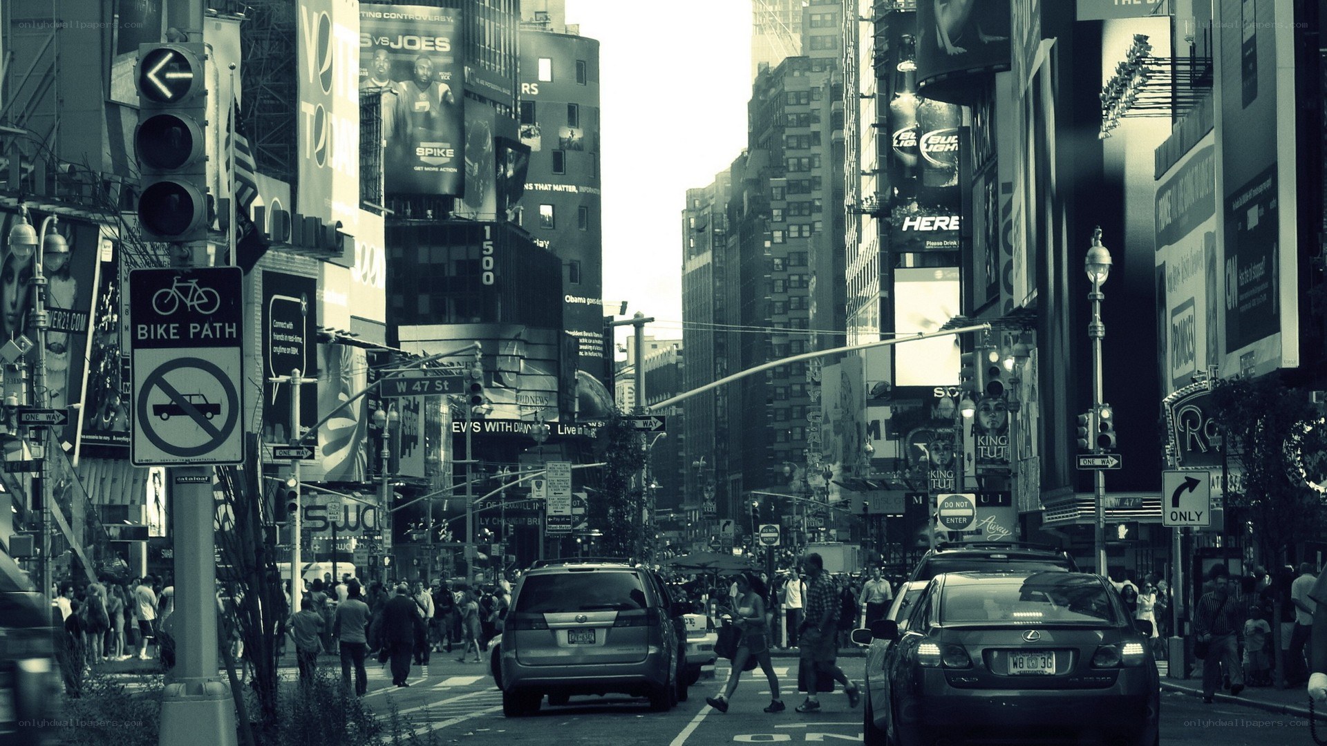 Busy street in Times Square