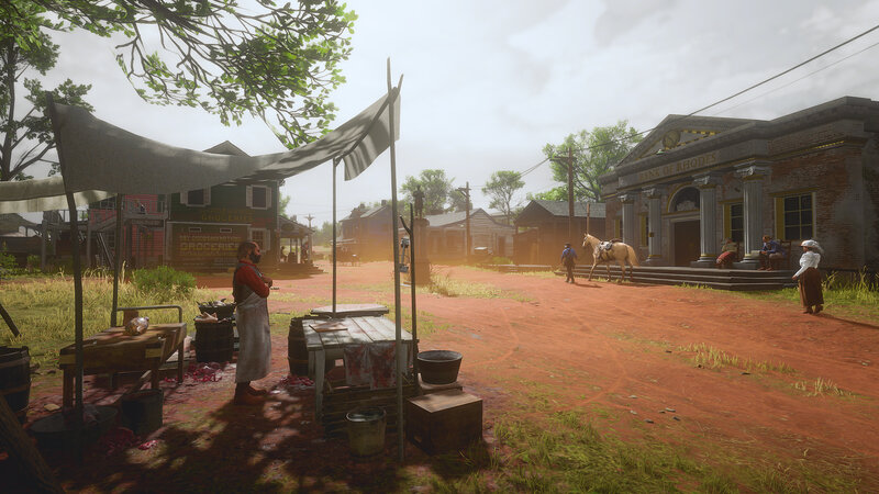Butcher at Outdoor Stall