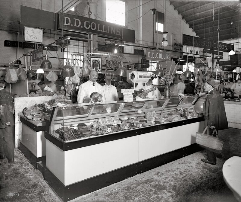 Butcher shop at market