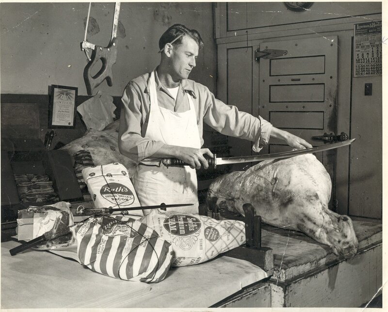 Butcher with a sword