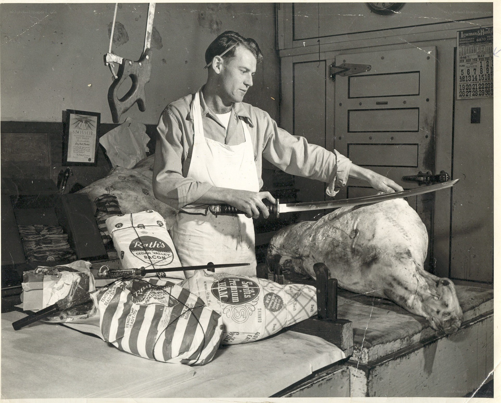 Butcher with a sword