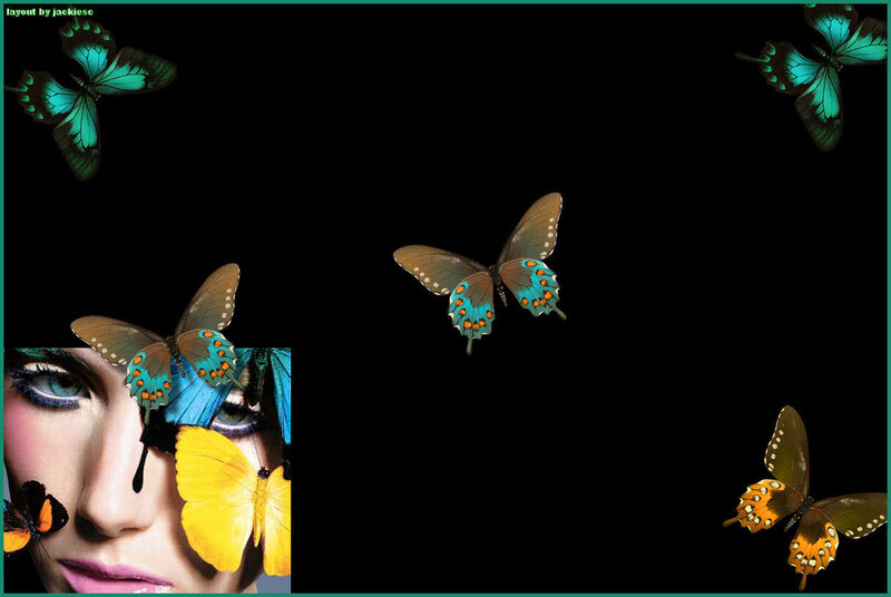 butterflies and a woman's face
