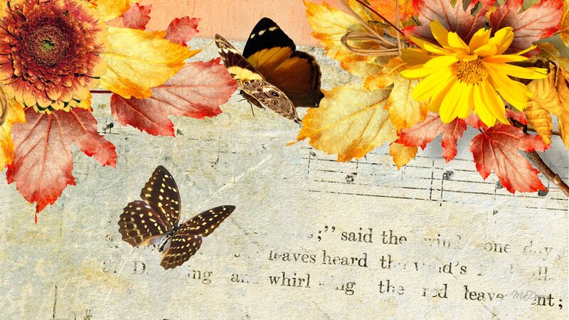 Butterflies and Autumn Leaves — Yellow, Calm