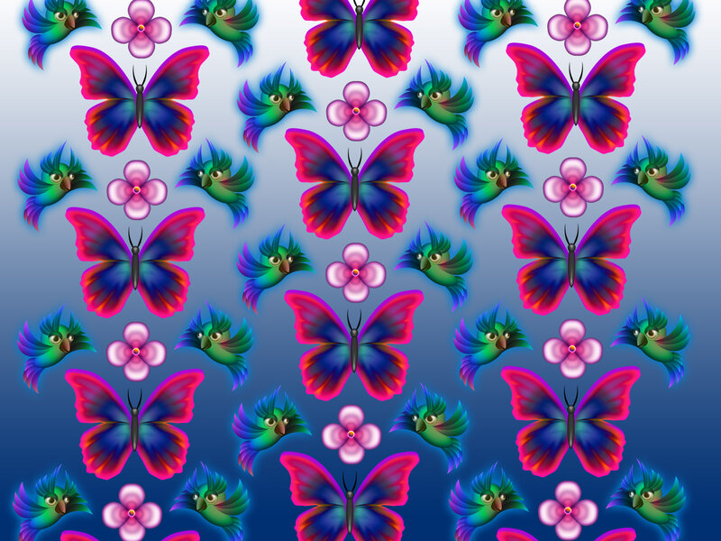 Butterflies and Birds Pattern