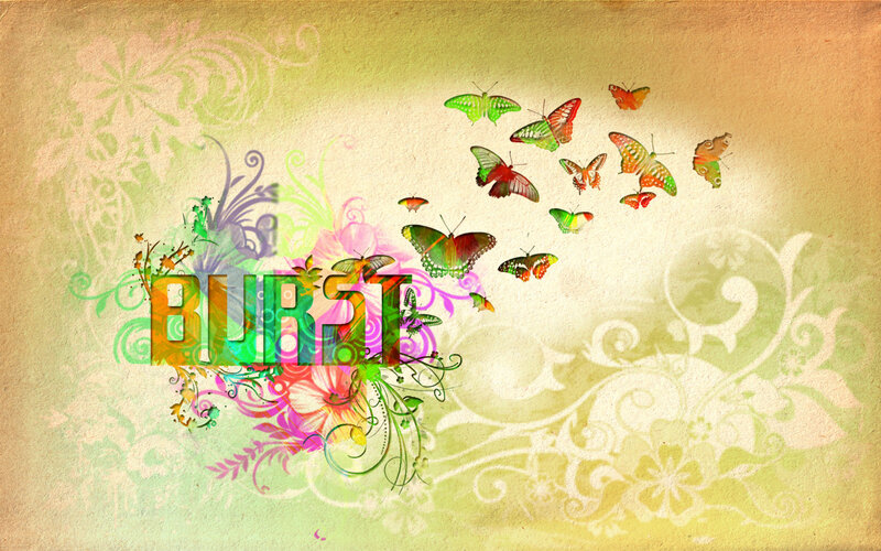 Butterflies and Floral Design — Green