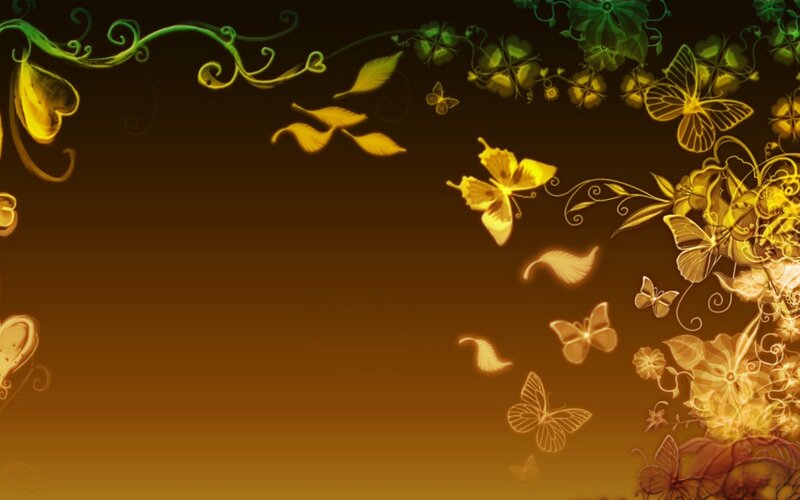 Butterflies and Floral Vines — Gold