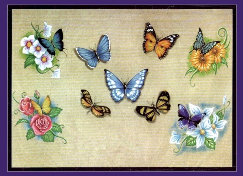 Butterflies and Flowers — Blue