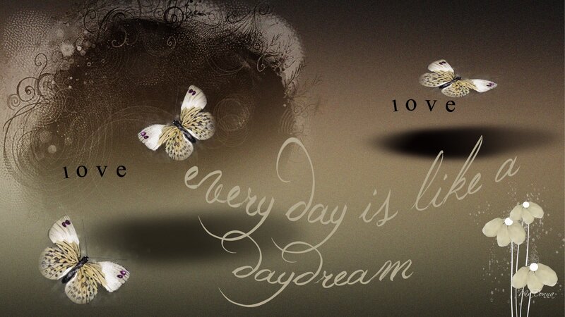 Butterflies and Flowers — Brown, Dreamy
