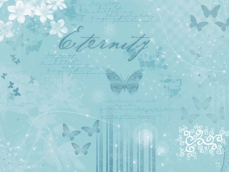 Butterflies and Flowers — Light Blue