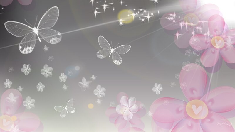 Butterflies and Flowers — Pink, Dreamy