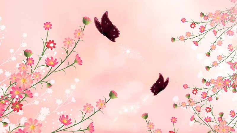 Butterflies and Flowers — Pink, Serene, Spring